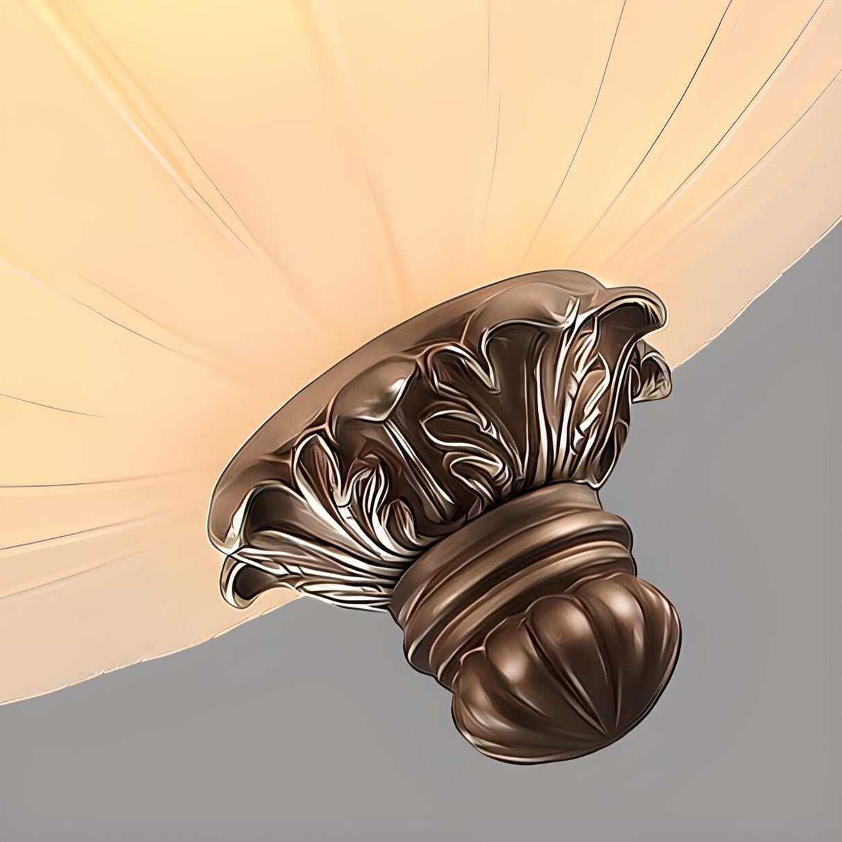 Bedroom Brown Vaulted Dome Flush Mount Ceiling Fixture Image - 9