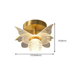 Bedroom Butterfly Ball LED Semi-Flush Mount Lamp 3-Bulb Image - 11