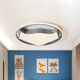 Bedroom Cartoon Small Grey Cat LED Flush Mount Light Image - 2