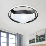 Bedroom Cartoon Small Grey Cat LED Flush Mount Light Image - 5