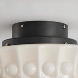 Bedroom Carving Drum Semi-Flush Mount Ceiling Light Image - 11