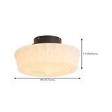 Bedroom Carving Drum Semi-Flush Mount Ceiling Light Image - 13