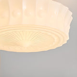 Bedroom Carving Drum Semi-Flush Mount Ceiling Light Image - 8