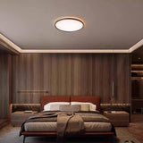 Bedroom Casual Nickel Circle Flush Mount Ceiling Light Image - 3