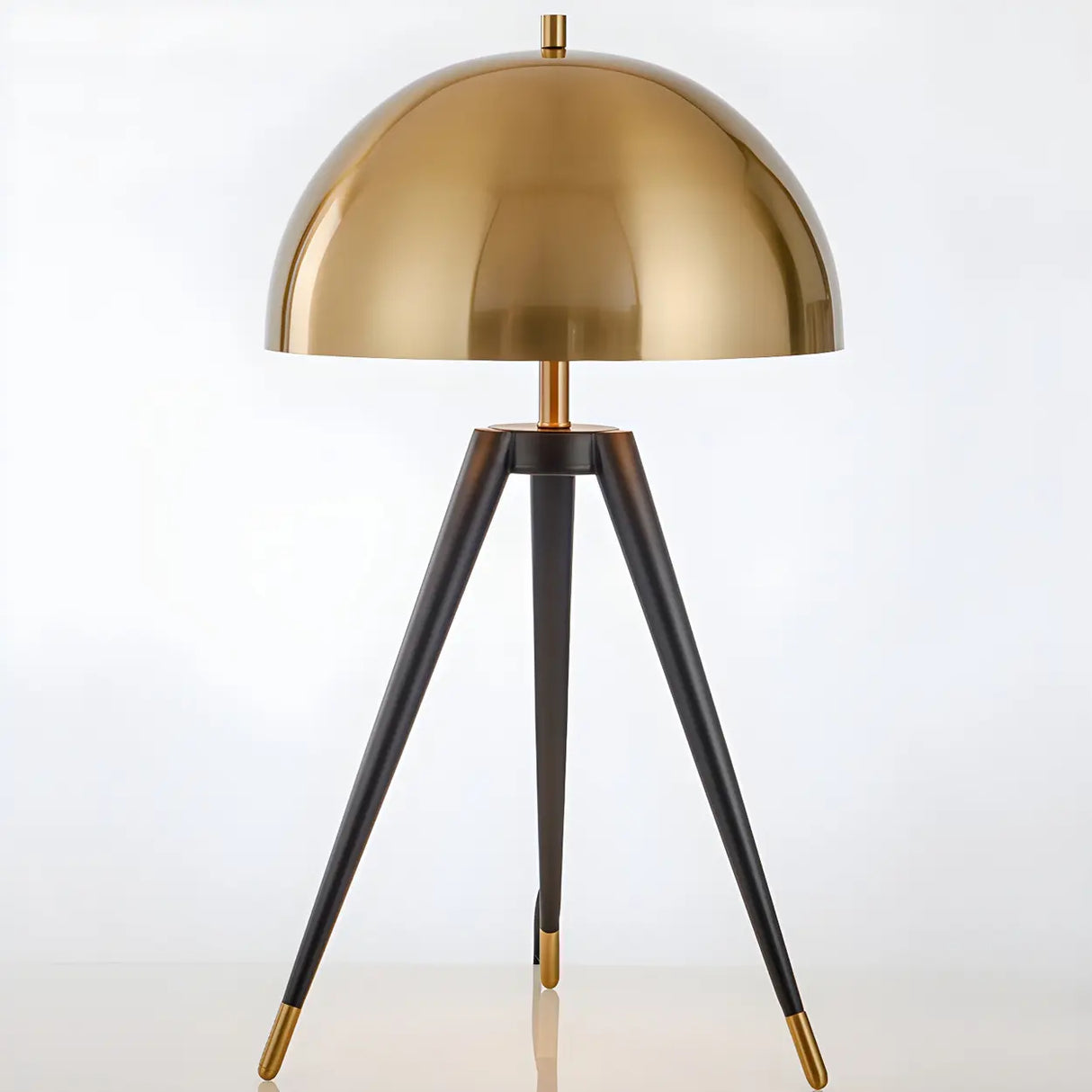 Bedroom Chic Luxury Gold Semi-Circle Tripod Table Lamp Image - 3