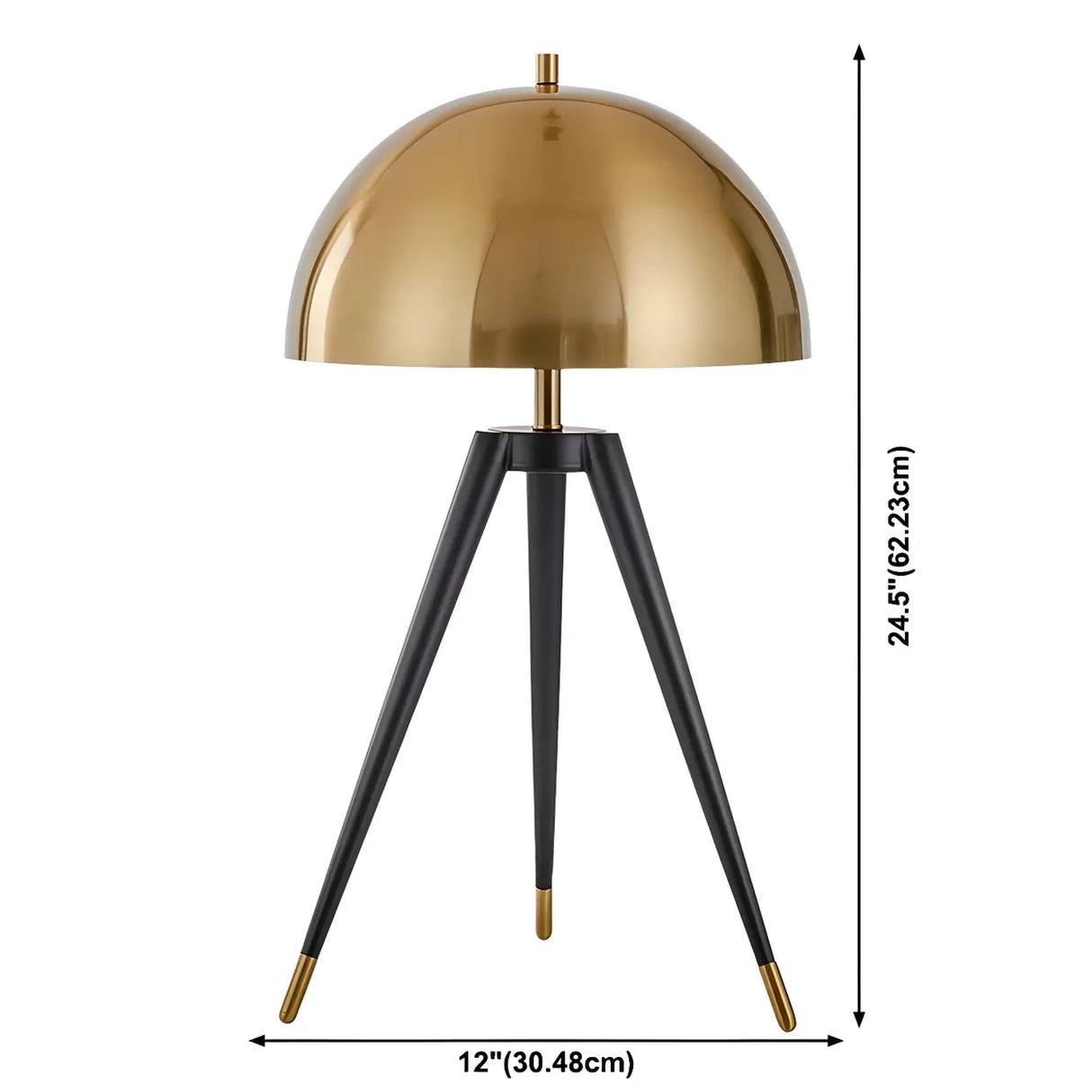 Bedroom Chic Luxury Gold Semi-Circle Tripod Table Lamp 