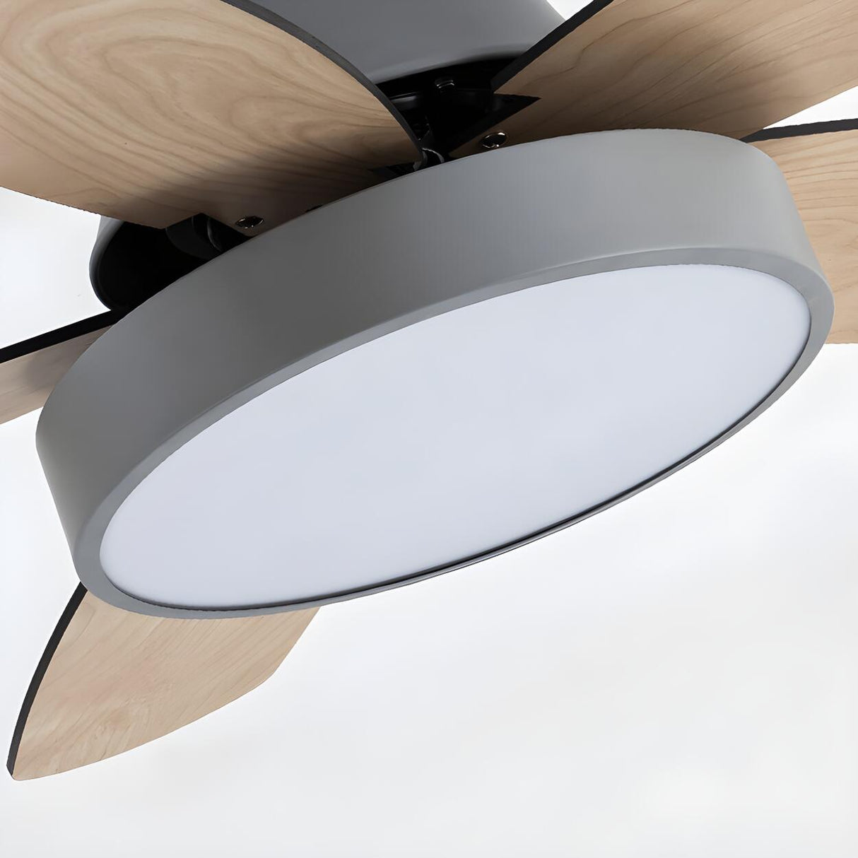 Bedroom Classic 5 Wood Blade LED Ceiling Fan with Light Image - 12