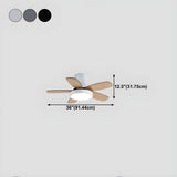 Bedroom Classic 5 Wood Blade LED Ceiling Fan with Light #size