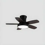 Bedroom Classic 5 Wood Blade LED Ceiling Fan with Light Image - 2