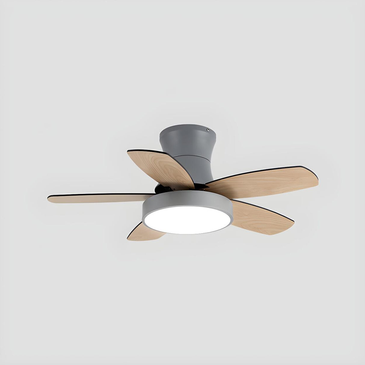 Bedroom Classic 5 Wood Blade LED Ceiling Fan with Light Image - 3