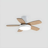 Bedroom Classic 5 Wood Blade LED Ceiling Fan with Light Image - 5