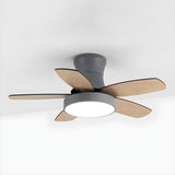 Bedroom Classic 5 Wood Blade LED Ceiling Fan with Light Image - 9