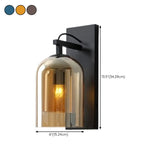 Bedroom Clear Cylinder Glass Modern Black Vanity Light #size