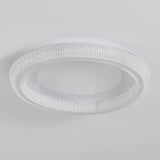 Bedroom Clear Glass White Round Flush Mount Light Image - 10