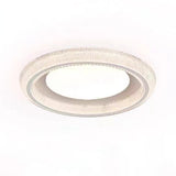 Bedroom Clear Glass White Round Flush Mount Light Image - 6