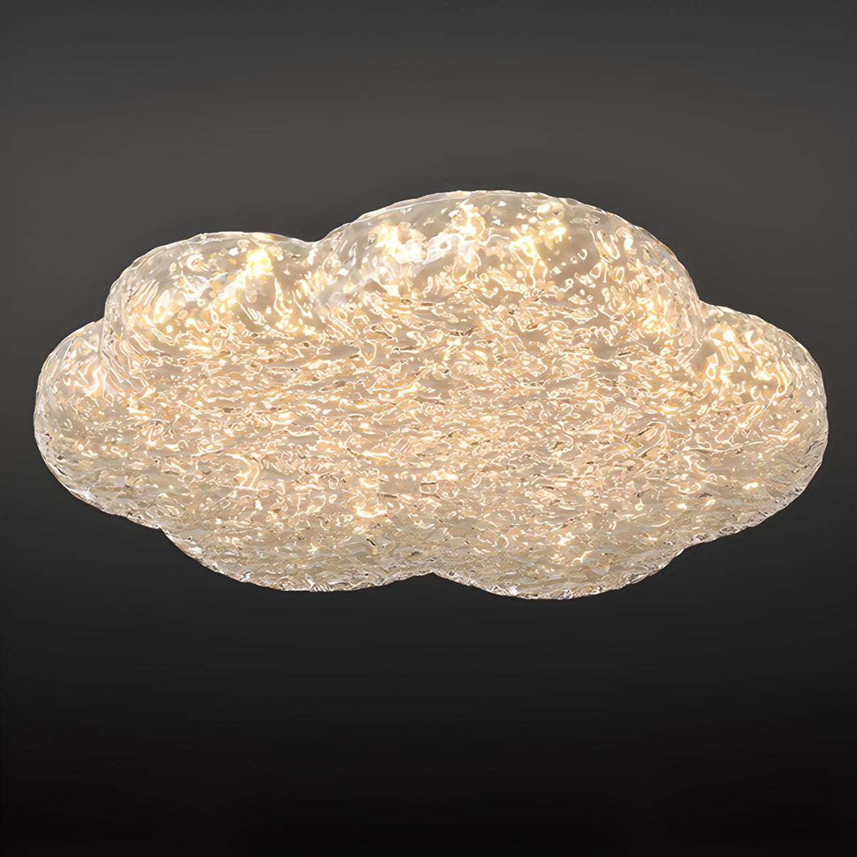 Bedroom Cloud Clear Resin Flush Mount Ceiling Light Image - 7