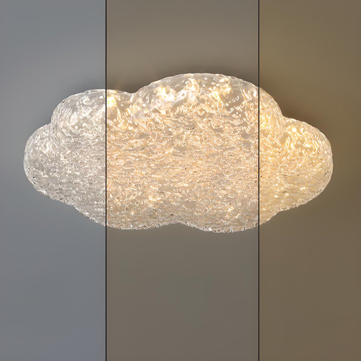 Bedroom Cloud Clear Resin Flush Mount Ceiling Light Image - 9