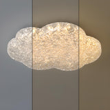 Bedroom Cloud Clear Resin Flush Mount Ceiling Light Image - 9