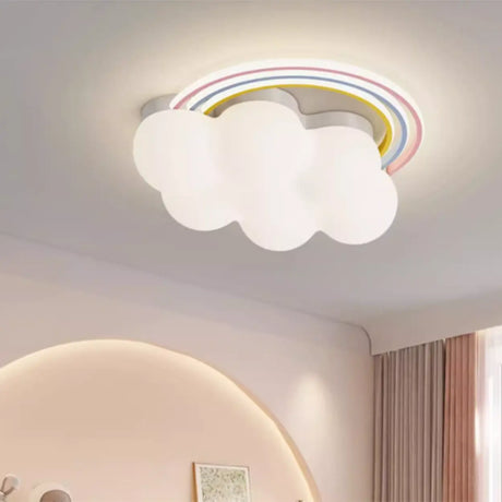 Bedroom Cloud Rainbow LED Flush Mount Ceiling Light Image - 1