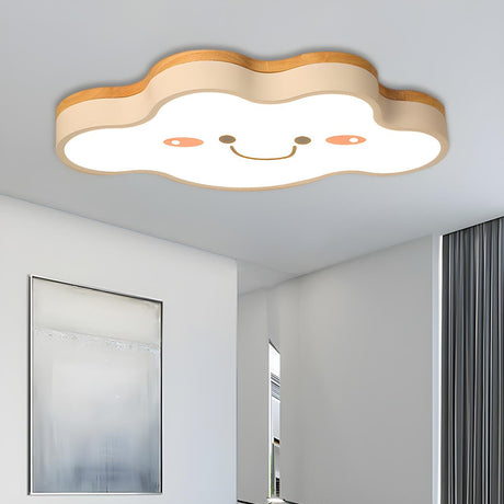 Bedroom Cloud Shape Remote Control LED Flush Mount Lamp Image - 1