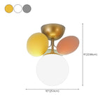 Bedroom Colorful Globe Semi-Flush Mount Light 6-Light #size