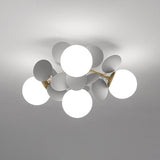 Bedroom Colorful Globe Semi-Flush Mount Light 6-Light Image - 7