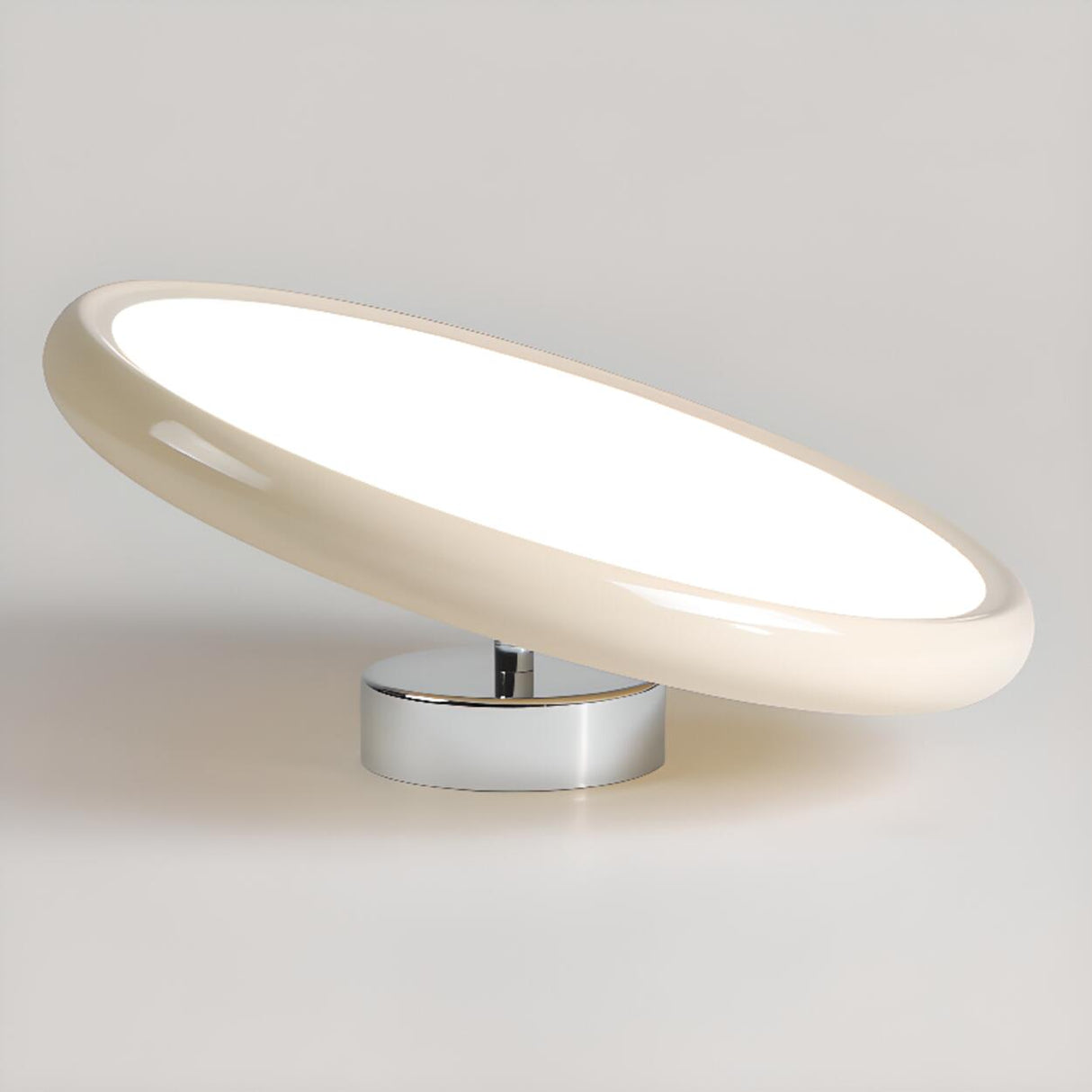 Bedroom Cream Round LED Semi-Flush Mount Ceiling Light Image - 13