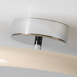 Bedroom Cream Round LED Semi-Flush Mount Ceiling Light Image - 14