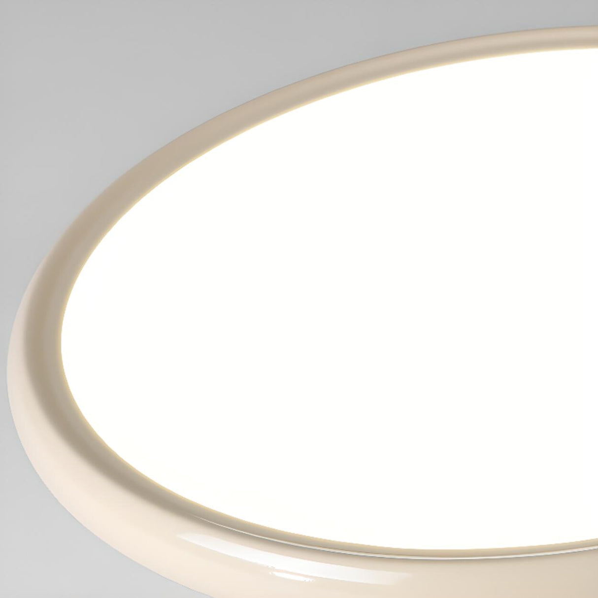 Bedroom Cream Round LED Semi-Flush Mount Ceiling Light Image - 15