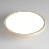 Bedroom Cream Round LED Semi-Flush Mount Ceiling Light Image - 16