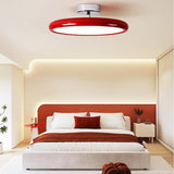 Bedroom Cream Round LED Semi-Flush Mount Ceiling Light Image - 3