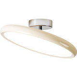 Bedroom Cream Round LED Semi-Flush Mount Ceiling Light Image - 5