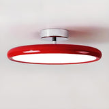 Bedroom Cream Round LED Semi-Flush Mount Ceiling Light Image - 6