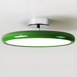 Bedroom Cream Round LED Semi-Flush Mount Ceiling Light Image - 9