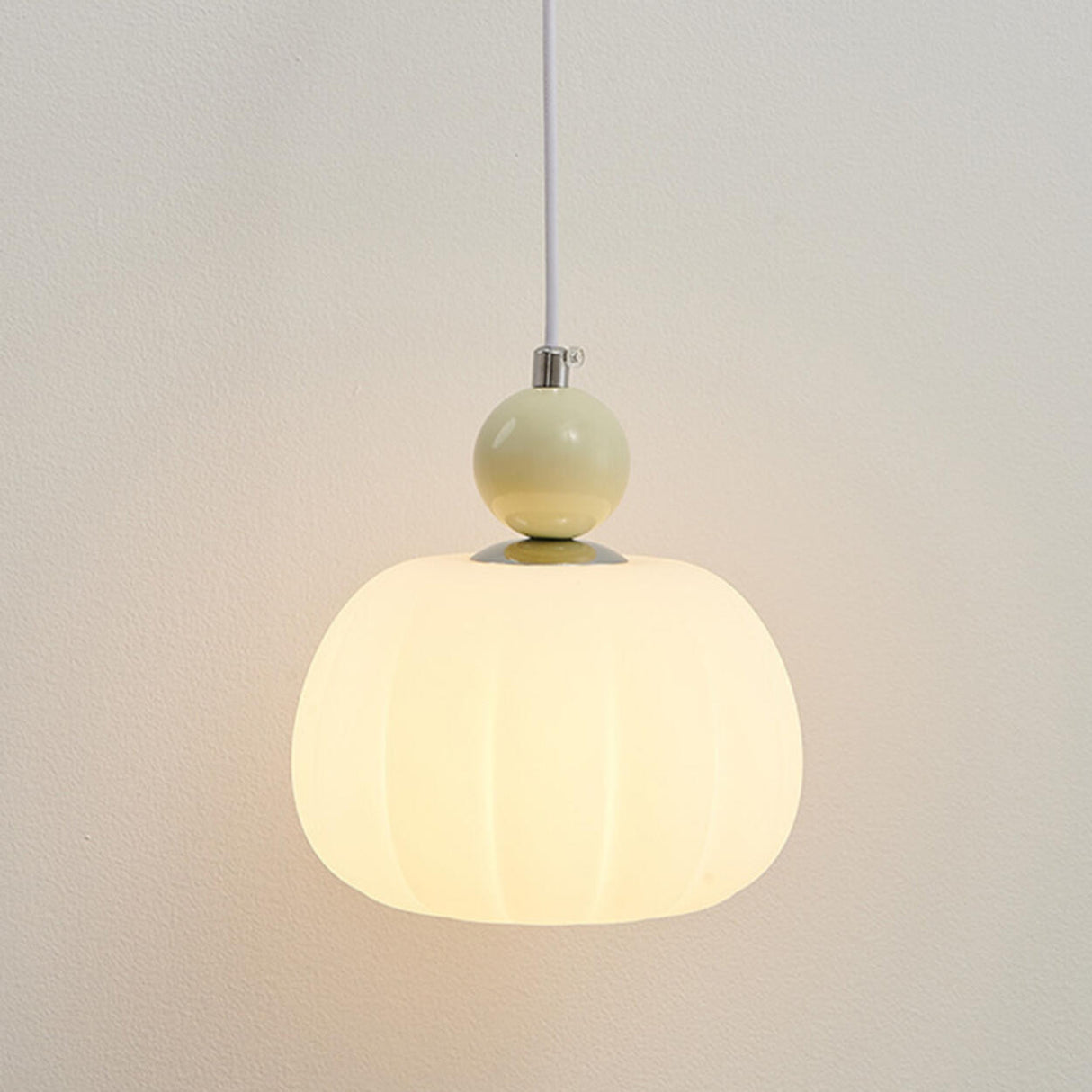 Bedroom Cream Yellow Pumpkin Pendant Wall Sconce Image - 12