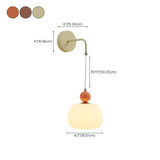 Bedroom Cream Yellow Pumpkin Pendant Wall Sconce #size