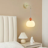 Bedroom Cream Yellow Pumpkin Pendant Wall Sconce Image - 4