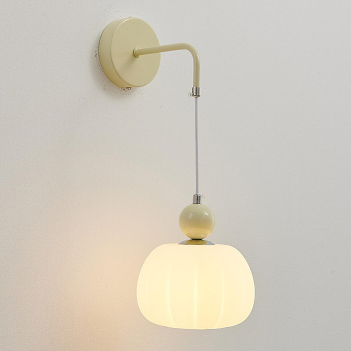 Bedroom Cream Yellow Pumpkin Pendant Wall Sconce Image - 5