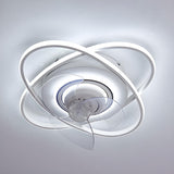 Bedroom Creative 2 Oval Rings Ceiling Fan with Light Image - 10