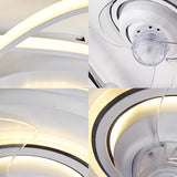 Bedroom Creative 2 Oval Rings Ceiling Fan with Light Image - 13