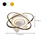 Bedroom Creative 2 Oval Rings Ceiling Fan with Light #size