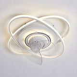 Bedroom Creative 2 Oval Rings Ceiling Fan with Light Image - 3