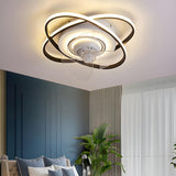 Bedroom Creative 2 Oval Rings Ceiling Fan with Light Image - 4