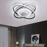 Bedroom Creative 2 Oval Rings Ceiling Fan with Light Image - 5