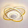 Bedroom Creative 2 Oval Rings Ceiling Fan with Light Image - 6