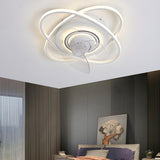 Bedroom Creative 2 Oval Rings Ceiling Fan with Light Image - 7