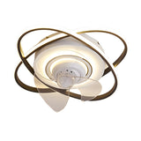 Bedroom Creative 2 Oval Rings Ceiling Fan with Light Image - 8