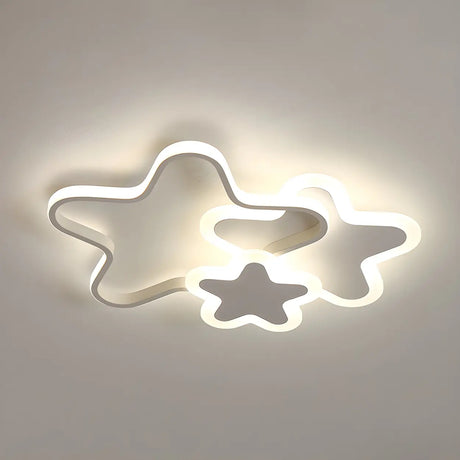 Bedroom Creative Pink Star-Shaped LED Flush Mount Light Image - 2