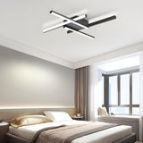 Bedroom Cross Black Linear Semi-Flush Mount Lamp 4-Lamp Image - 1