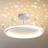 Bedroom Crystal Crown Semi-Flush Mount Ceiling Light Image - 10